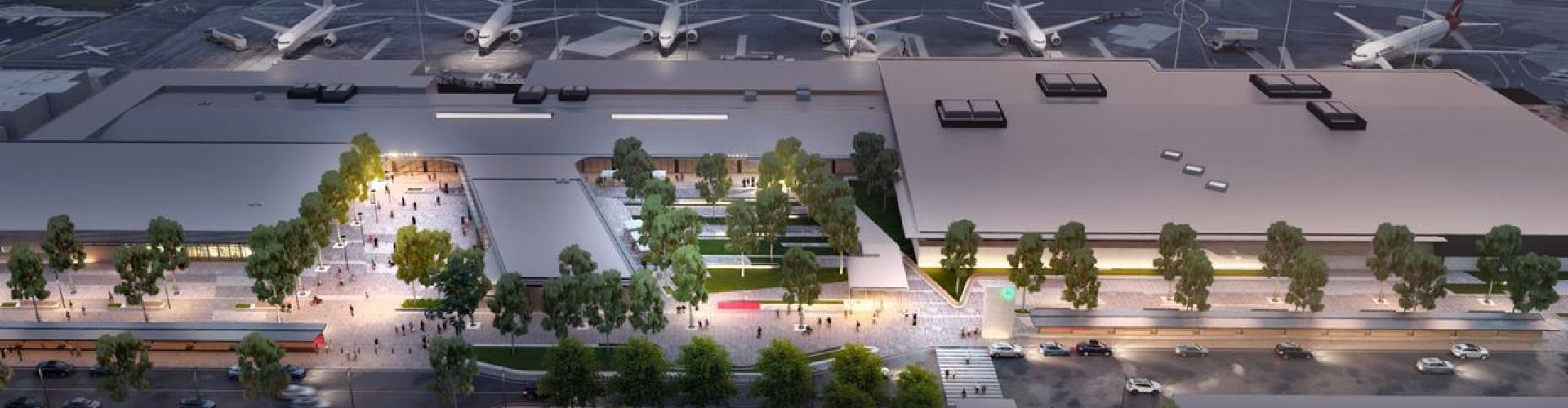 Sunset terminal shot at Hobart Intl Airport, AU Airport