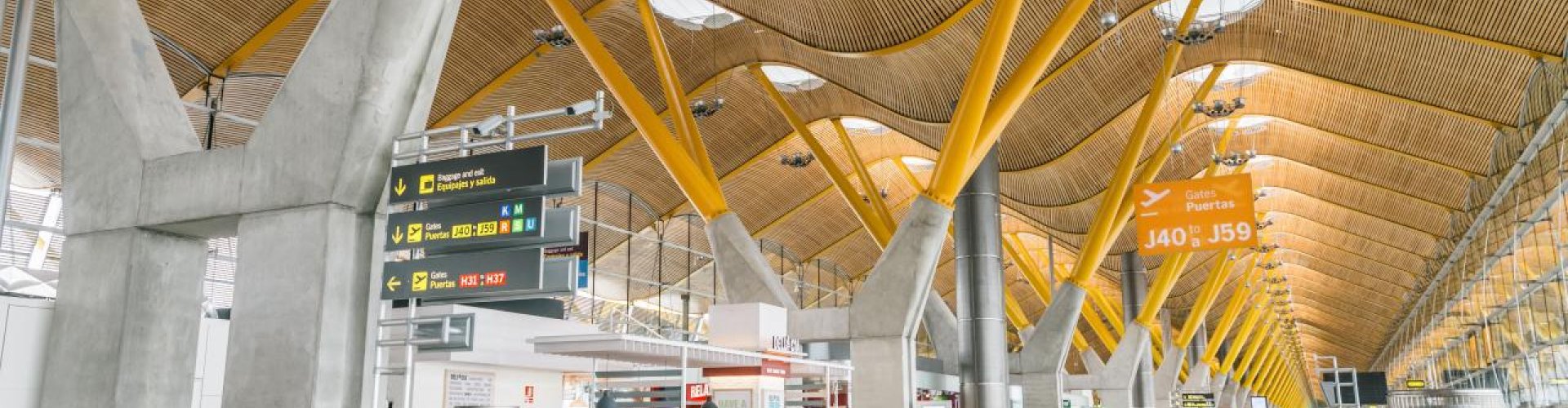 Sunset over Barajas Airport terminal