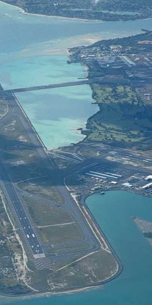 Mother and child relaxing in terminal seating
