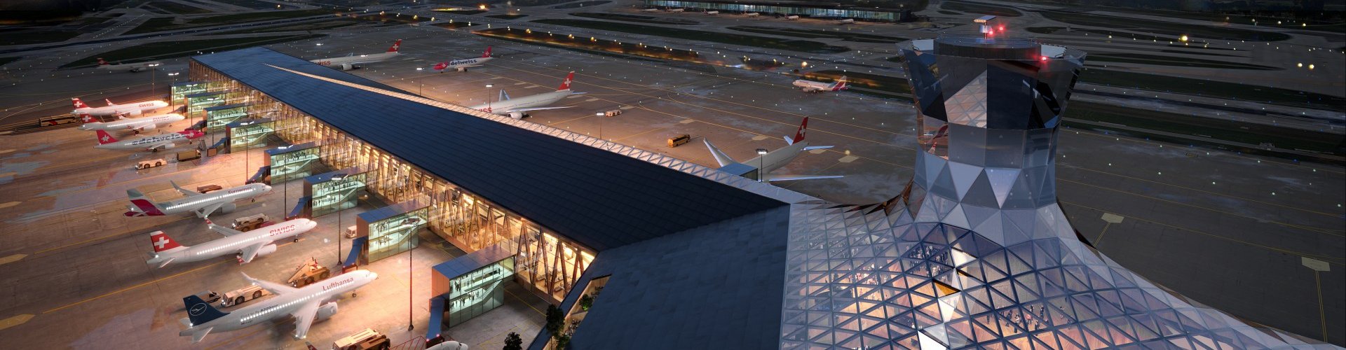 Families enjoying quiet areas in Zurich Airport, CH Airport
