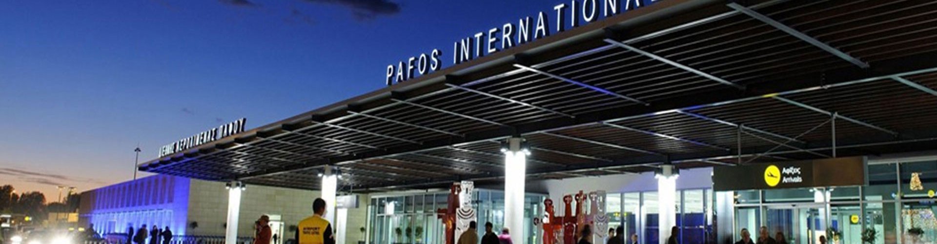 Sunset terminal shot at Paphos International Airport, CY Airport