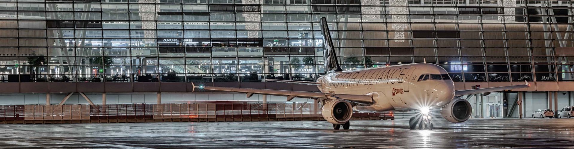 Sunset terminal shot at Zurich Airport, CH Airport