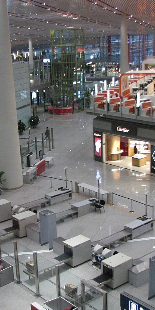 Quiet corner of Beijing Capital Airport family play area