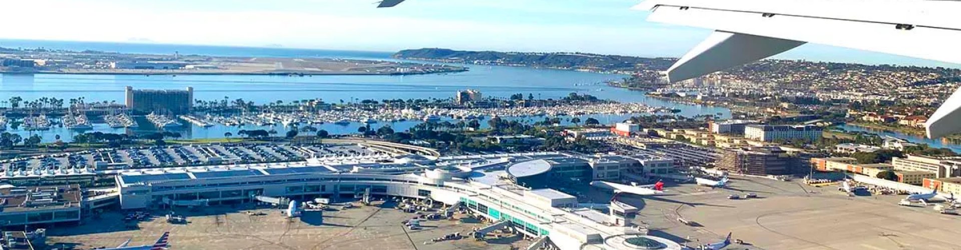Sunset terminal shot at San Diego International Airport