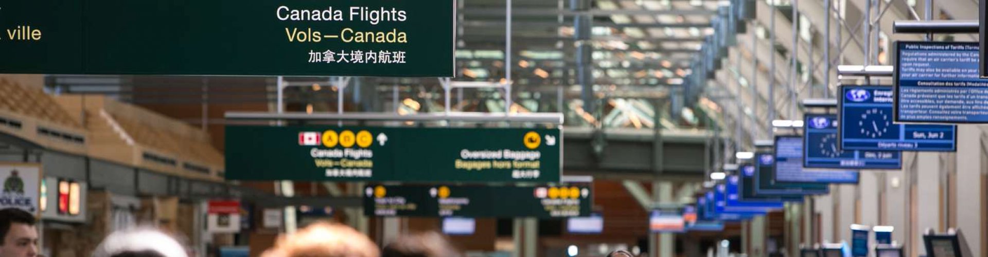 Family arrivals at Vancouver Airport, BC, CA Airport