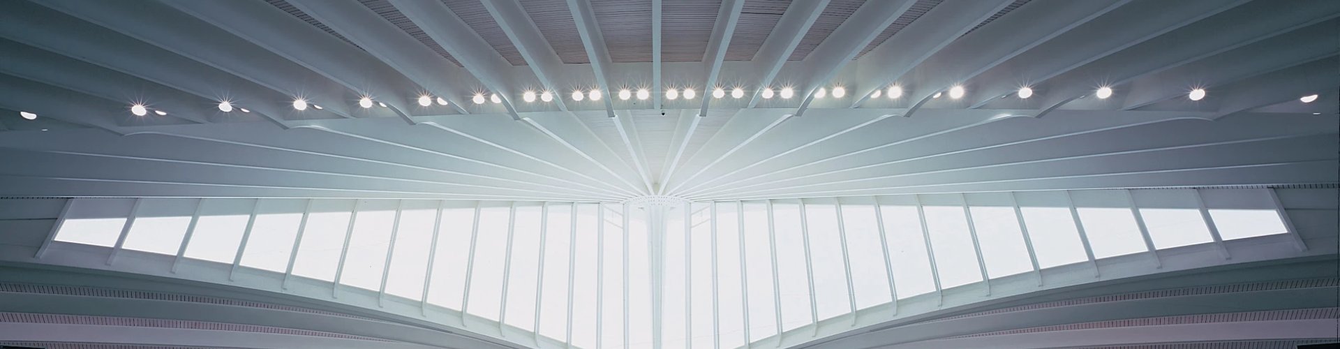 Sunset over Bilbao Airport terminal